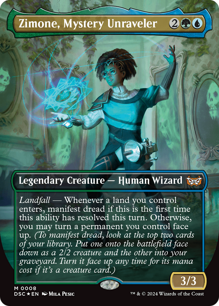 Zimone, Mystery Unraveler (Borderless) [Duskmourn: House of Horror Commander] | Mindsight Gaming