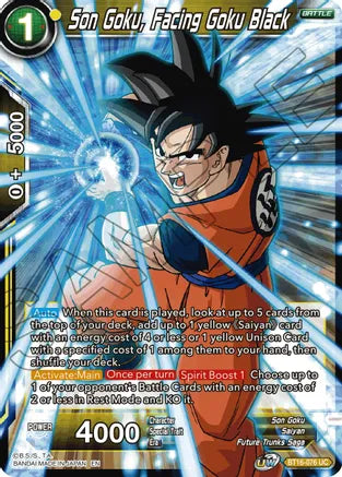 Son Goku, Facing Goku Black (BT16-076) [Realm of the Gods] | Mindsight Gaming