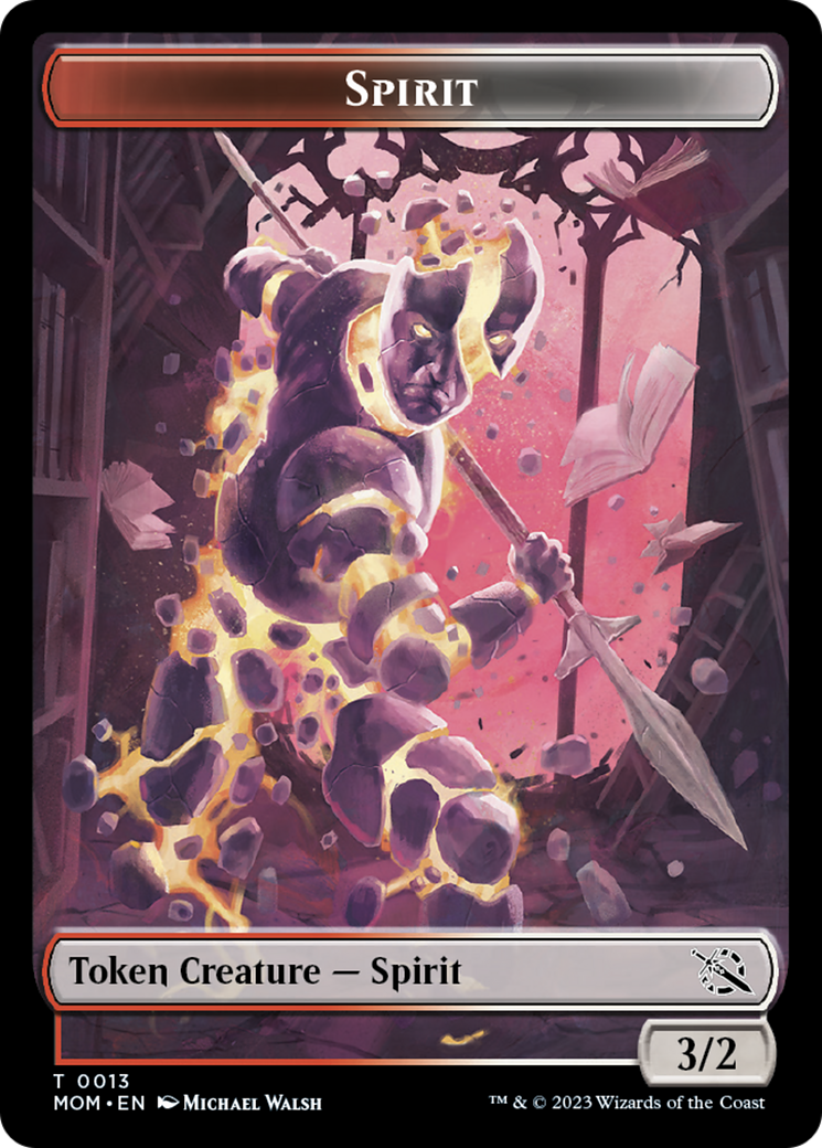 Warrior // Spirit (13) Double-Sided Token [March of the Machine Tokens] | Mindsight Gaming