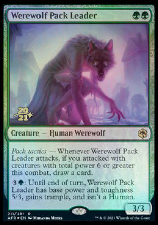 Werewolf Pack Leader [Dungeons & Dragons: Adventures in the Forgotten Realms Prerelease Promos] | Mindsight Gaming