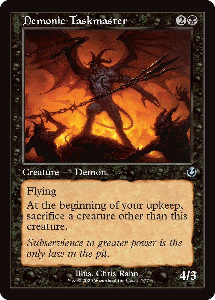 Demonic Taskmaster (Retro Frame) [Innistrad Remastered] | Mindsight Gaming