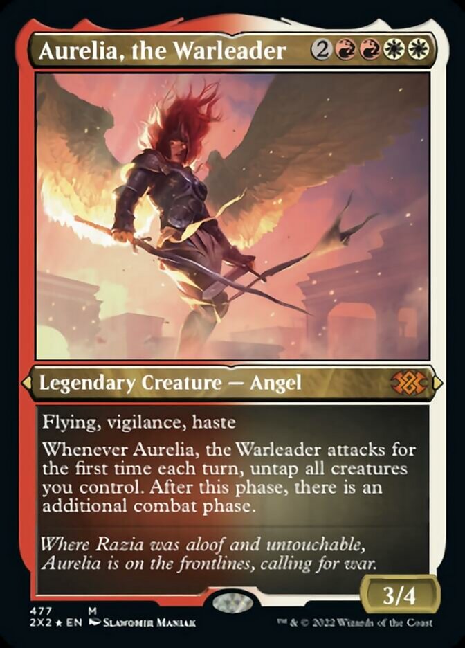 Aurelia, the Warleader (Foil Etched) [Double Masters 2022] | Mindsight Gaming