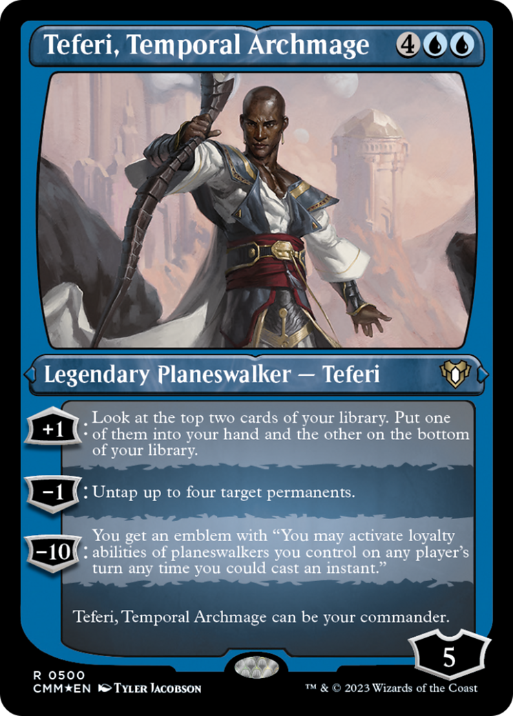 Teferi, Temporal Archmage (Foil Etched) [Commander Masters] | Mindsight Gaming