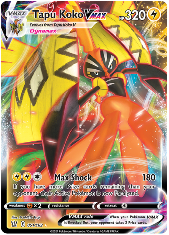 Tapu Koko VMAX (051/163) [Sword & Shield: Battle Styles] | Mindsight Gaming