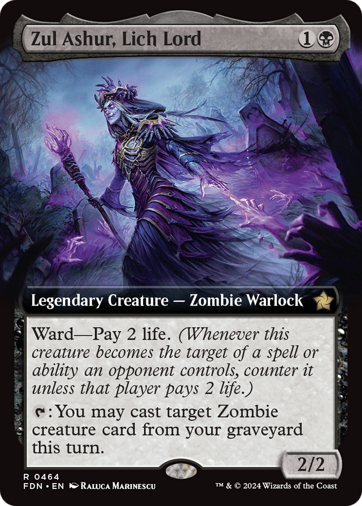 Zul Ashur, Lich Lord (Extended Art) [Foundations] | Mindsight Gaming