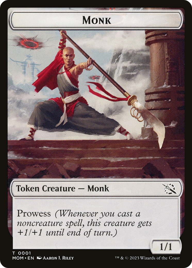 Monk // Spirit (14) Double-Sided Token [March of the Machine Tokens] | Mindsight Gaming