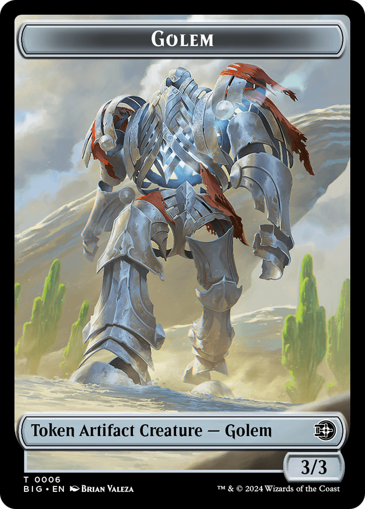 Treasure // Golem Double-Sided Token [Outlaws of Thunder Junction Tokens] | Mindsight Gaming