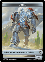 Treasure // Golem Double-Sided Token [Outlaws of Thunder Junction Tokens] | Mindsight Gaming