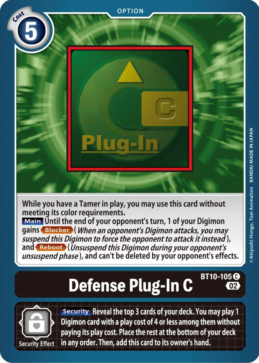 Defense Plug-In C [BT10-105] [Xros Encounter] | Mindsight Gaming