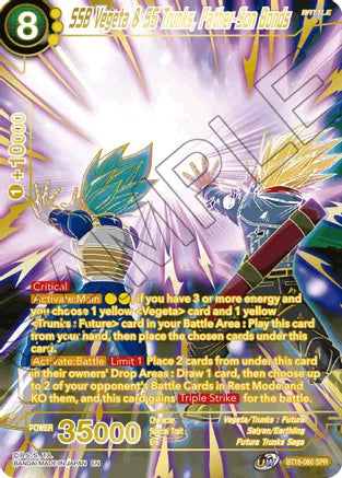 SSB Vegeta & SS Trunks, Father-Son Bonds (SPR) (BT16-080) [Realm of the Gods] | Mindsight Gaming