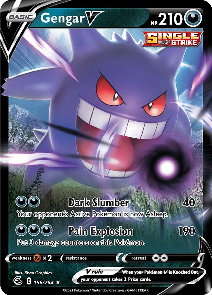 Gengar V (156/264) [Sword & Shield: Fusion Strike] | Mindsight Gaming