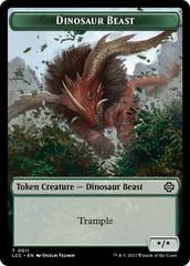 Dinosaur Beast // Dinosaur Double-Sided Token [The Lost Caverns of Ixalan Commander Tokens] | Mindsight Gaming