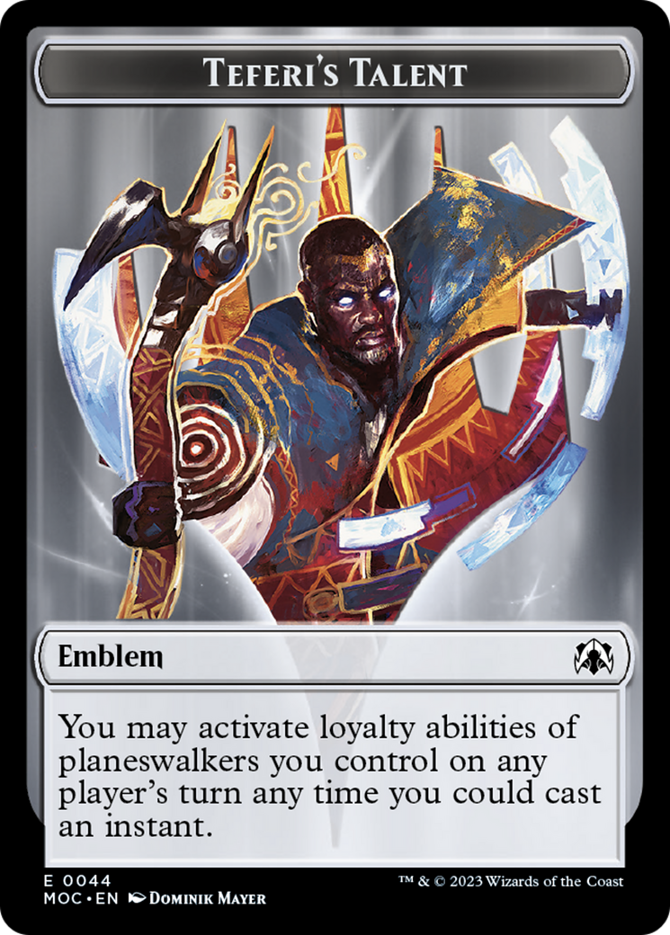 Phyrexian Myr // Teferi's Talent Emblem Double-Sided Token [March of the Machine Tokens] | Mindsight Gaming