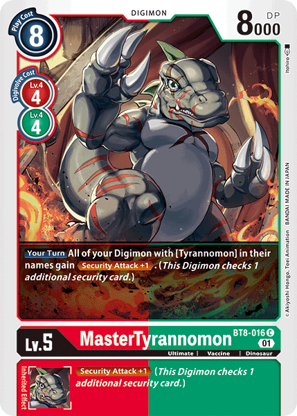 MasterTyrannomon [BT8-016] [New Awakening] | Mindsight Gaming