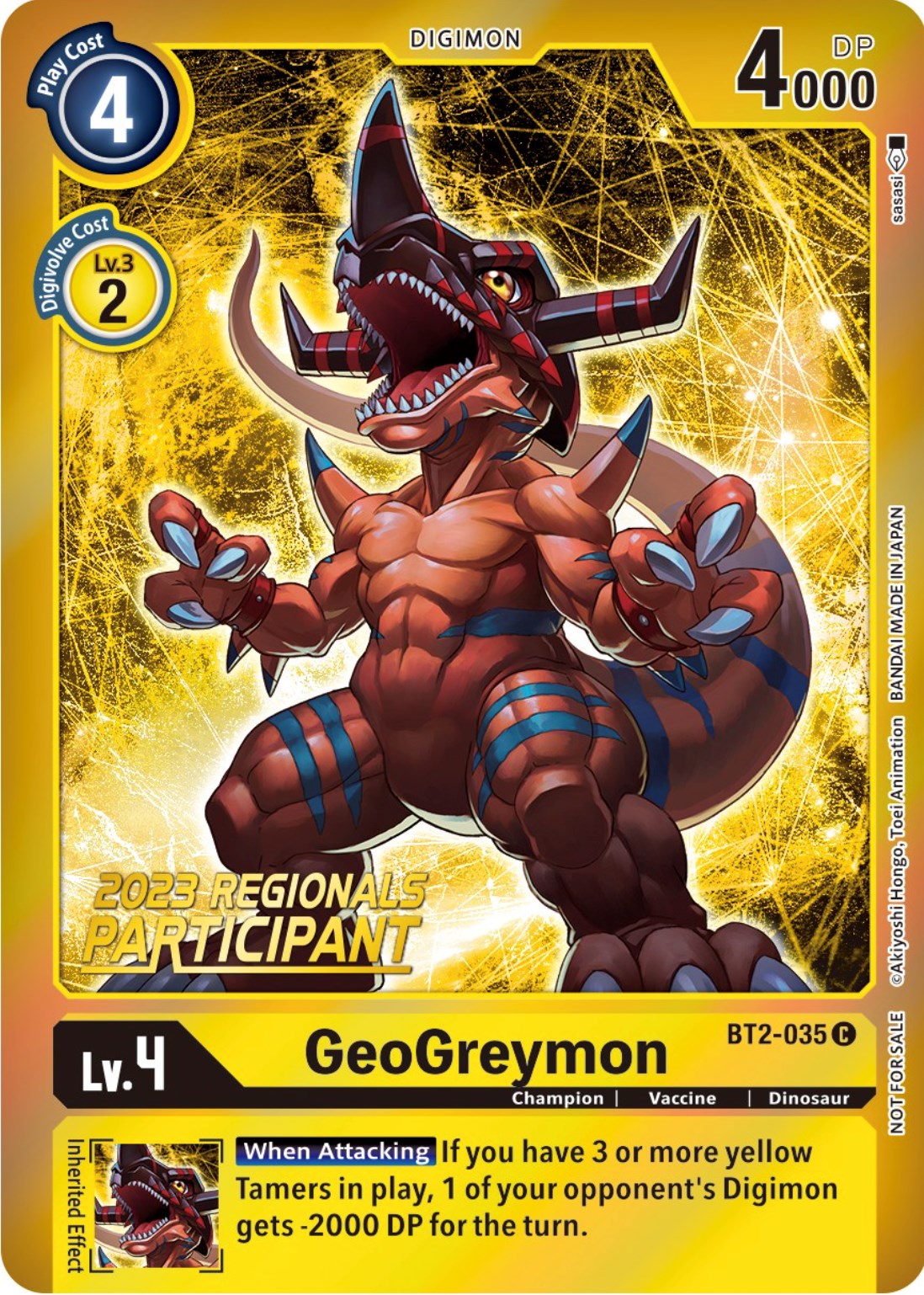 GeoGreymon [BT2-035] (2023 Regionals Participant) [Release Special Booster Promos] | Mindsight Gaming