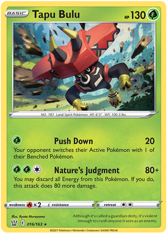 Tapu Bulu (016/163) (Theme Deck Exclusive) [Sword & Shield: Battle Styles] | Mindsight Gaming