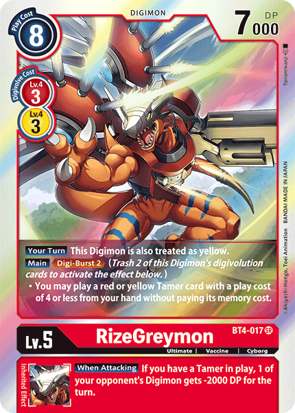 RizeGreymon [BT4-017] [Great Legend] | Mindsight Gaming