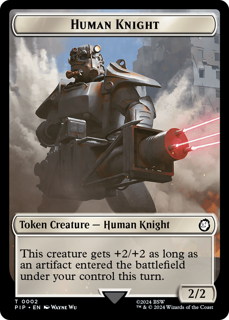 Junk // Human Knight Double-Sided Token [Fallout Tokens] | Mindsight Gaming