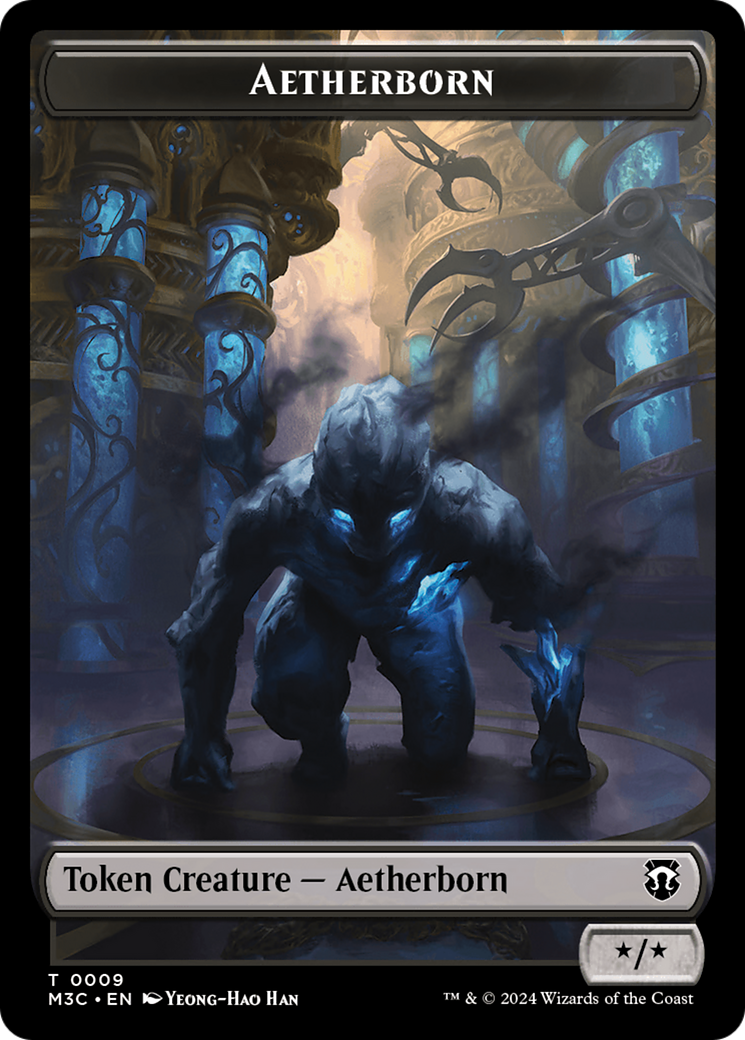 Aetherborn (Ripple Foil) // Thopter Double-Sided Token [Modern Horizons 3 Commander Tokens] | Mindsight Gaming