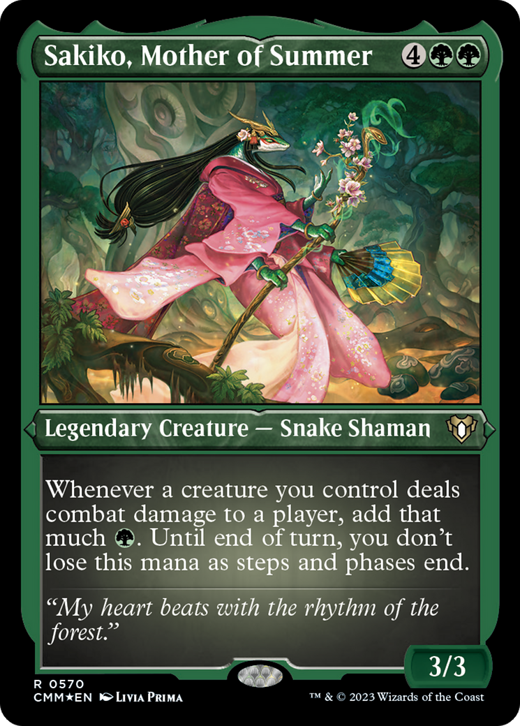 Sakiko, Mother of Summer (Foil Etched) [Commander Masters] | Mindsight Gaming