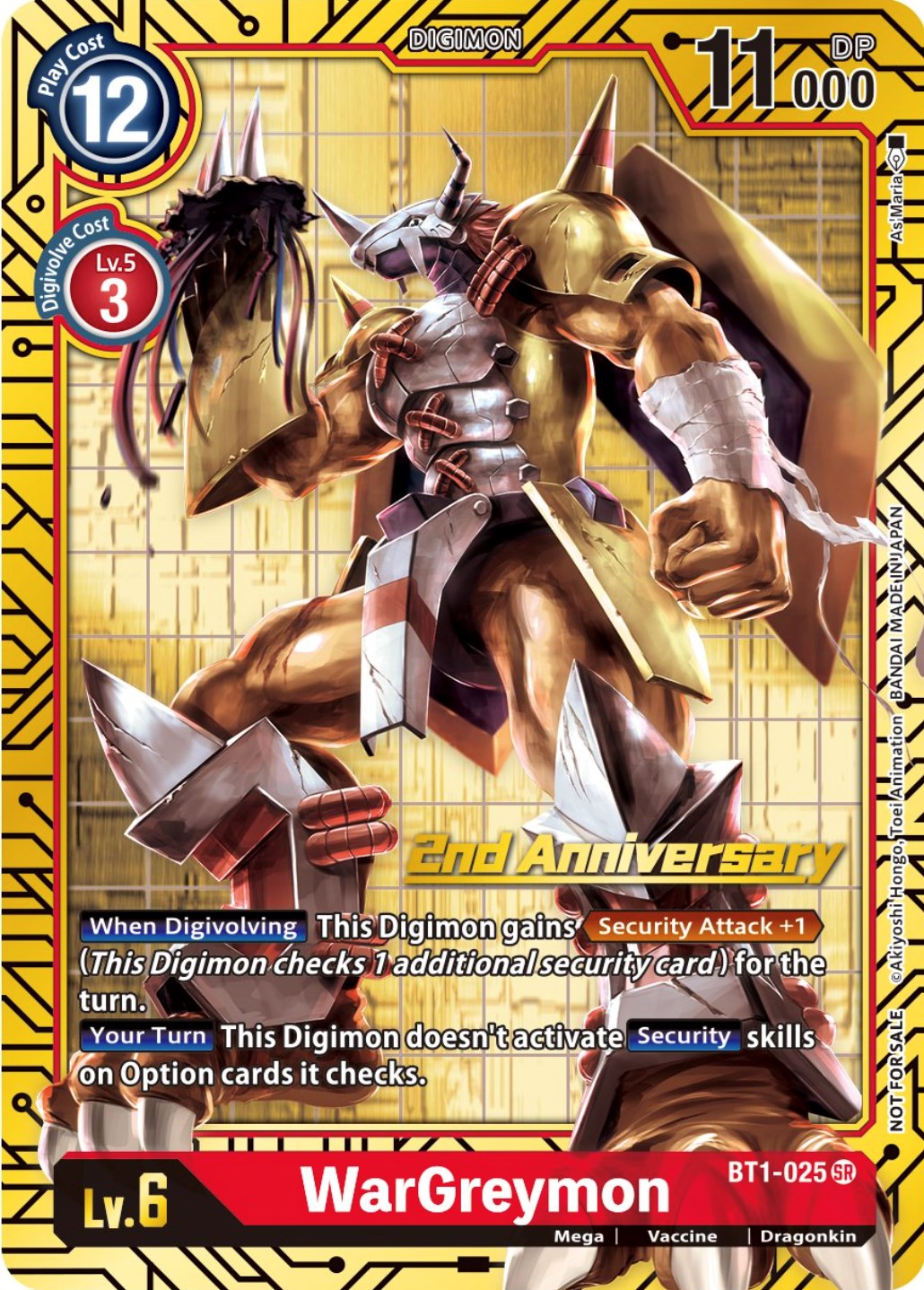 WarGreymon [BT1-025] (2nd Anniversary Card Set) [Release Special Booster Promos] | Mindsight Gaming