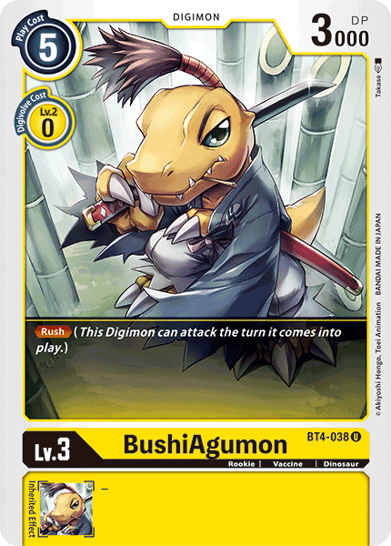 BushiAgumon [BT4-038] [Great Legend] | Mindsight Gaming