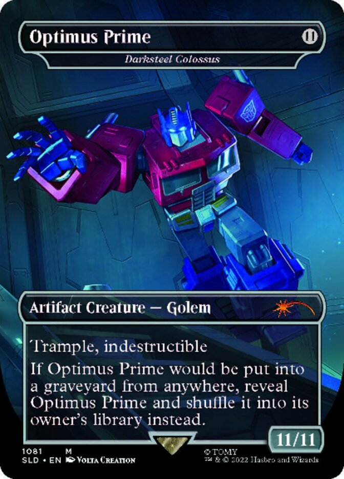 Darksteel Colossus - Optimus Prime (Borderless) [Secret Lair Drop Series] | Mindsight Gaming