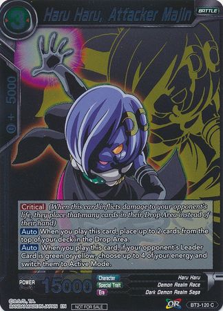 Haru Haru, Attacker Majin (Event Pack 3 - 2019) (BT3-120_PR) [Promotion Cards] | Mindsight Gaming