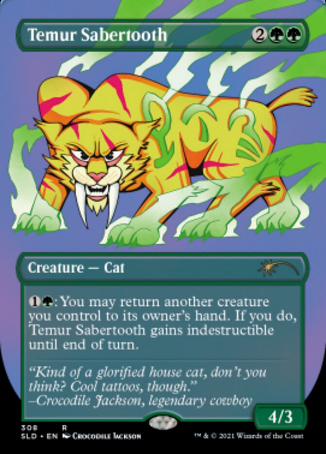 Temur Sabertooth (Borderless) [Secret Lair Drop Series] | Mindsight Gaming