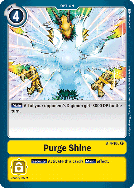 Purge Shine [BT4-106] [Great Legend] | Mindsight Gaming