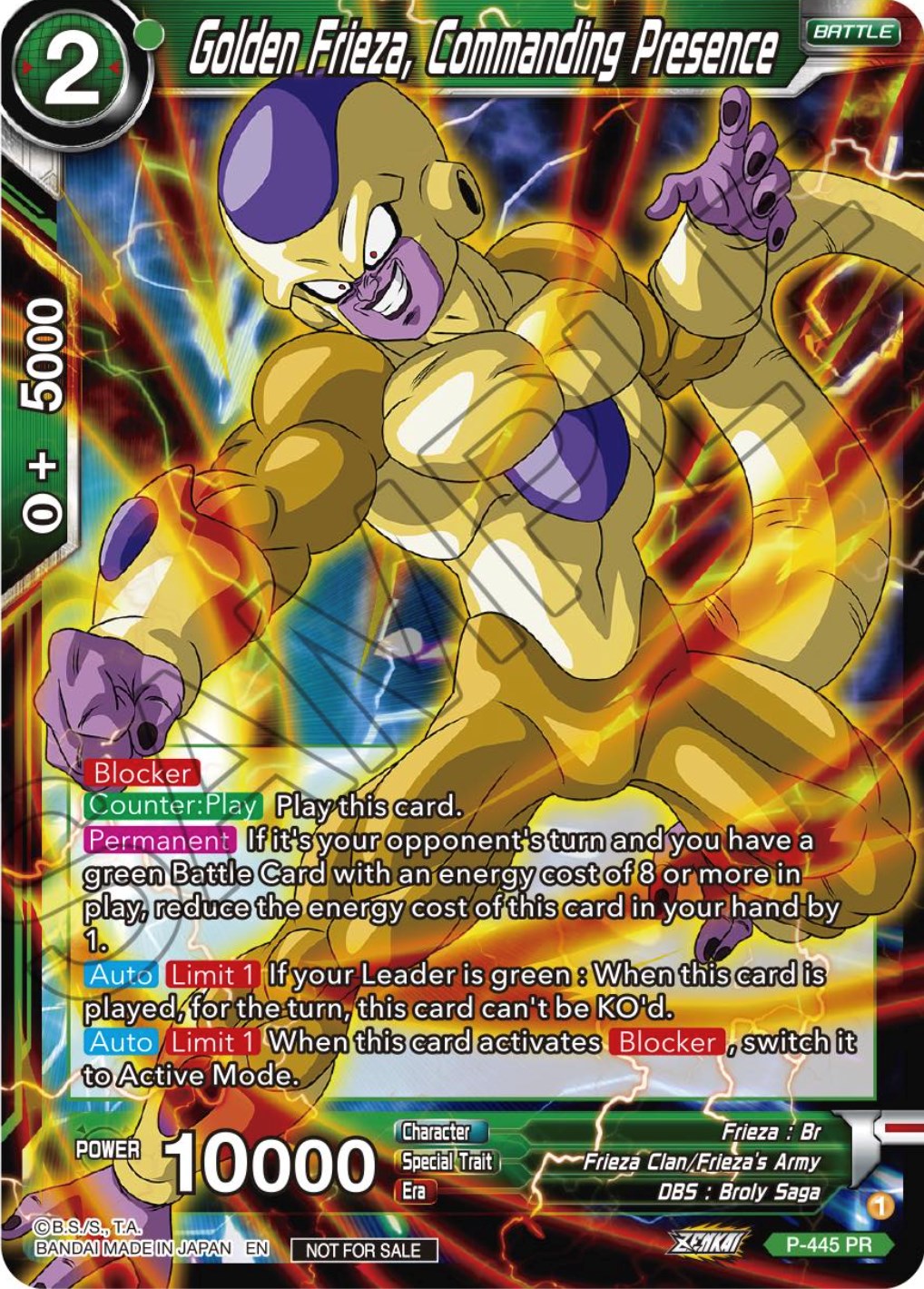 Golden Frieza, Commanding Presence (Zenkai Series Tournament Pack Vol.2) (P-445) [Tournament Promotion Cards] | Mindsight Gaming