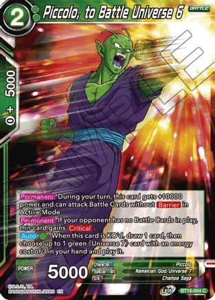 Piccolo, to Battle Universe 6 (BT16-054) [Realm of the Gods] | Mindsight Gaming