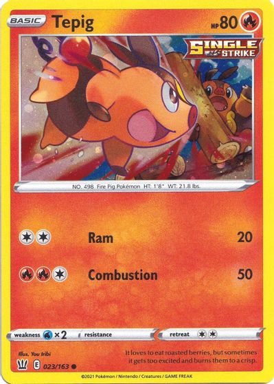 Tepig (023/163) (Cosmos Holo) [Sword & Shield: Battle Styles] | Mindsight Gaming