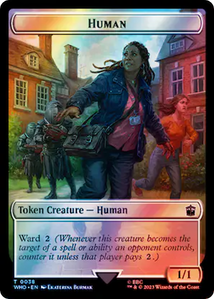 Human (0038) // Food (0058) Double-Sided Token (Surge Foil) [Doctor Who Tokens] | Mindsight Gaming