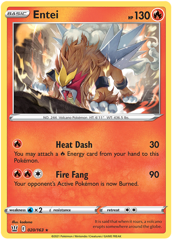 Entei (020/163) [Sword & Shield: Battle Styles] | Mindsight Gaming