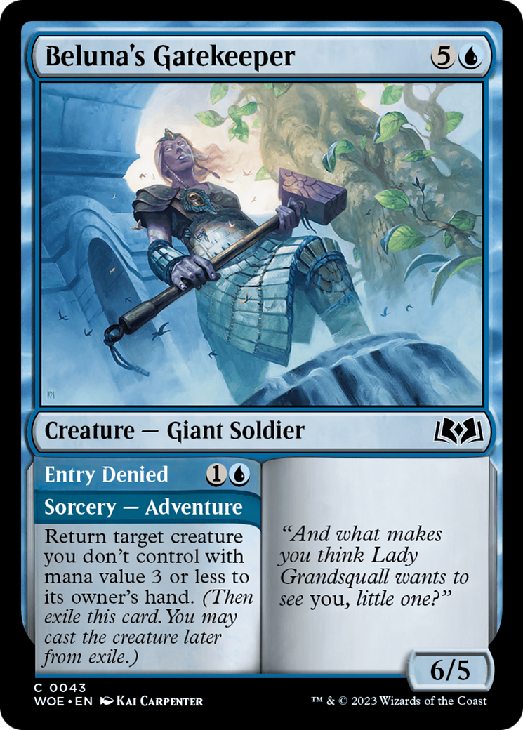 Beluna's Gatekeeper // Entry Denied [Wilds of Eldraine] | Mindsight Gaming