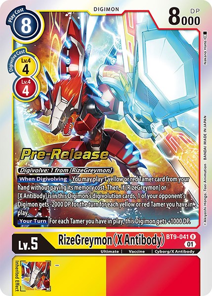 RizeGreymon (X Antibody) [BT9-041] [X Record Pre-Release Promos] | Mindsight Gaming