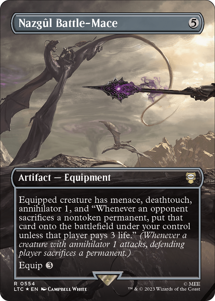 Nazgul Battle-Mace (Borderless) (Surge Foil) [The Lord of the Rings: Tales of Middle-Earth Commander] | Mindsight Gaming