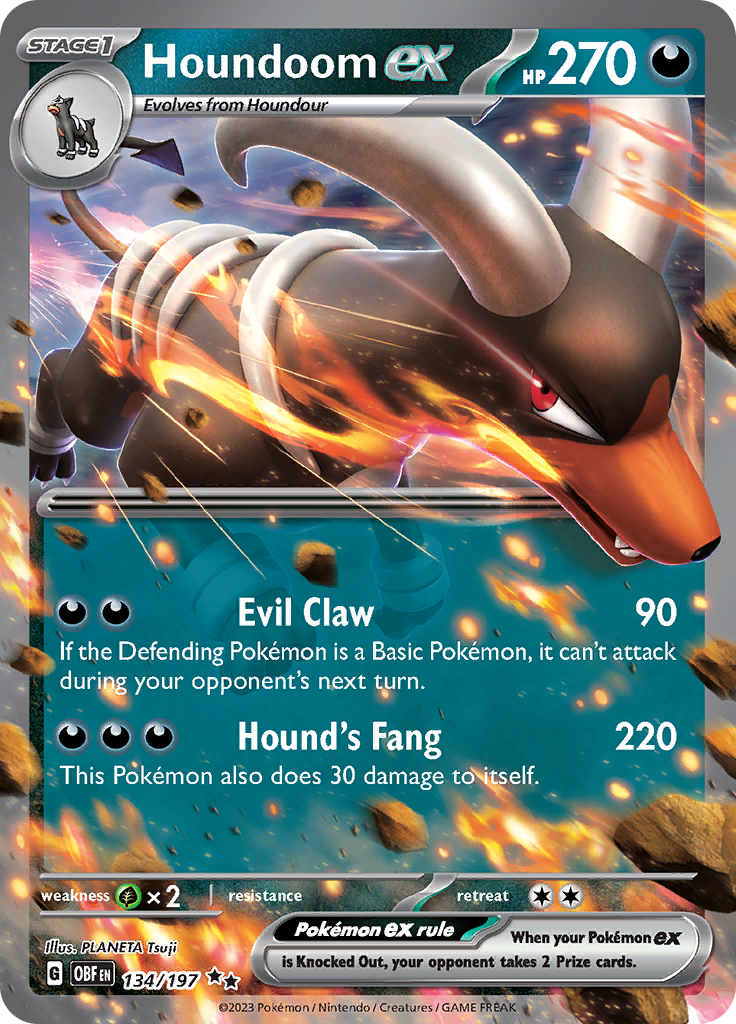 Houndoom ex (134/197) [Scarlet & Violet: Obsidian Flames] | Mindsight Gaming