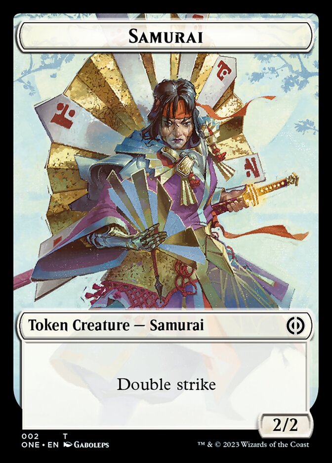 Rebel // Samurai Double-Sided Token [Phyrexia: All Will Be One Tokens] | Mindsight Gaming