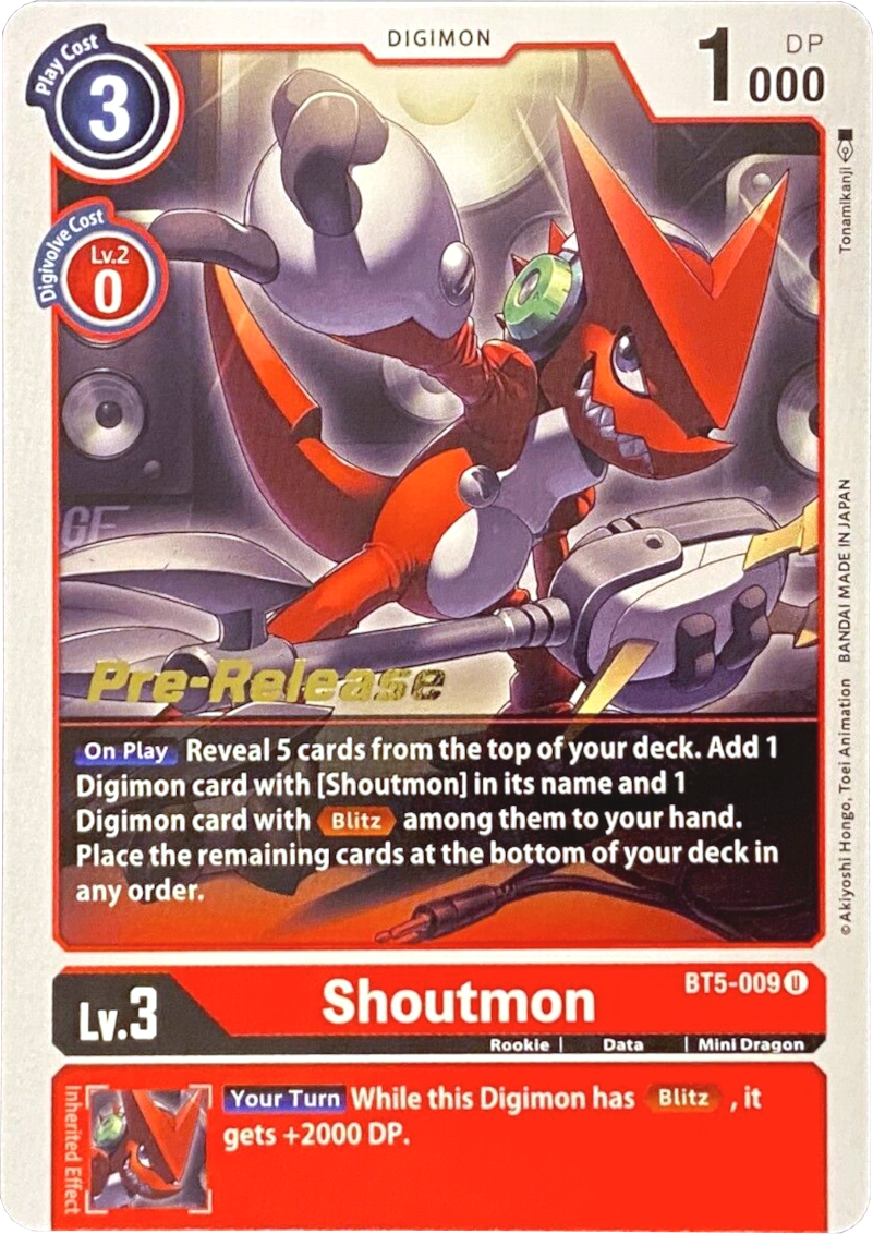 Shoutmon [BT5-009] [Battle of Omni Pre-Release Promos] | Mindsight Gaming