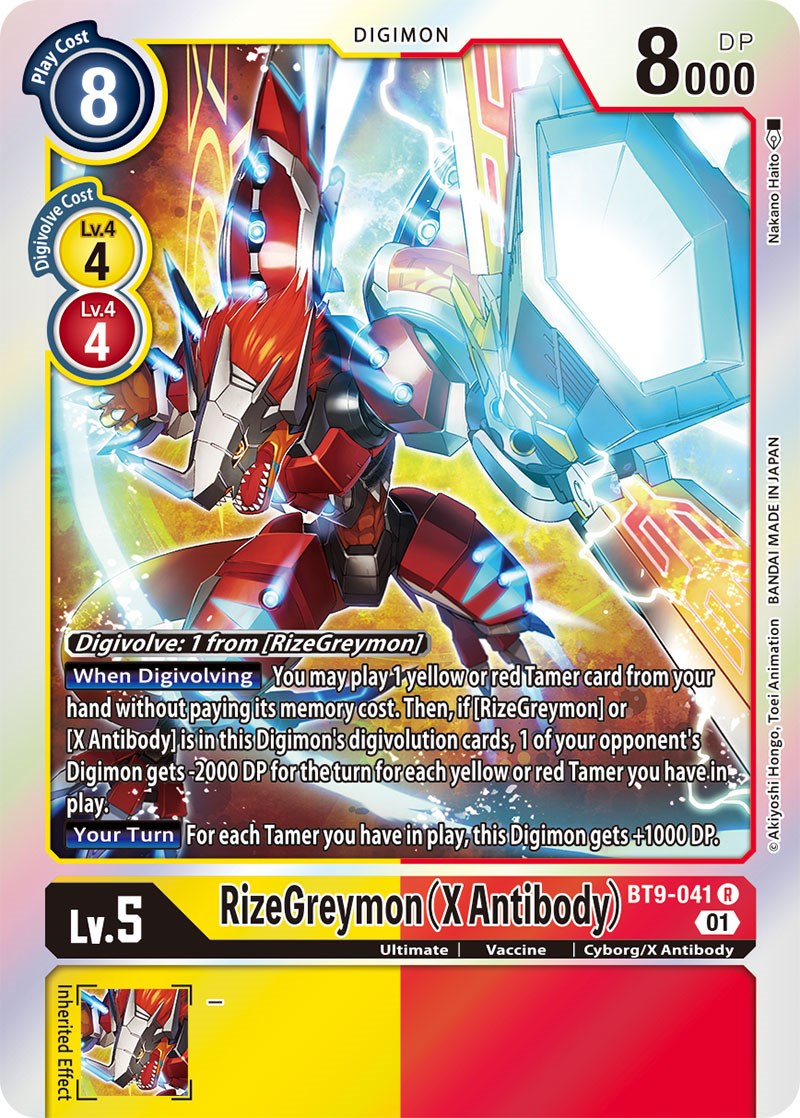 RizeGreymon (X Antibody) [BT9-041] [X Record] | Mindsight Gaming