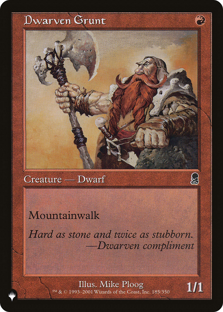 Dwarven Grunt [The List] | Mindsight Gaming