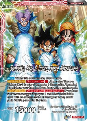 Son Goku // Son Goku, Pan, and Trunks, Space Adventurers (BT17-001) [Ultimate Squad] | Mindsight Gaming