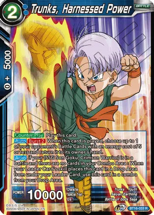 Trunks, Harnessed Power (BT16-033) [Realm of the Gods] | Mindsight Gaming