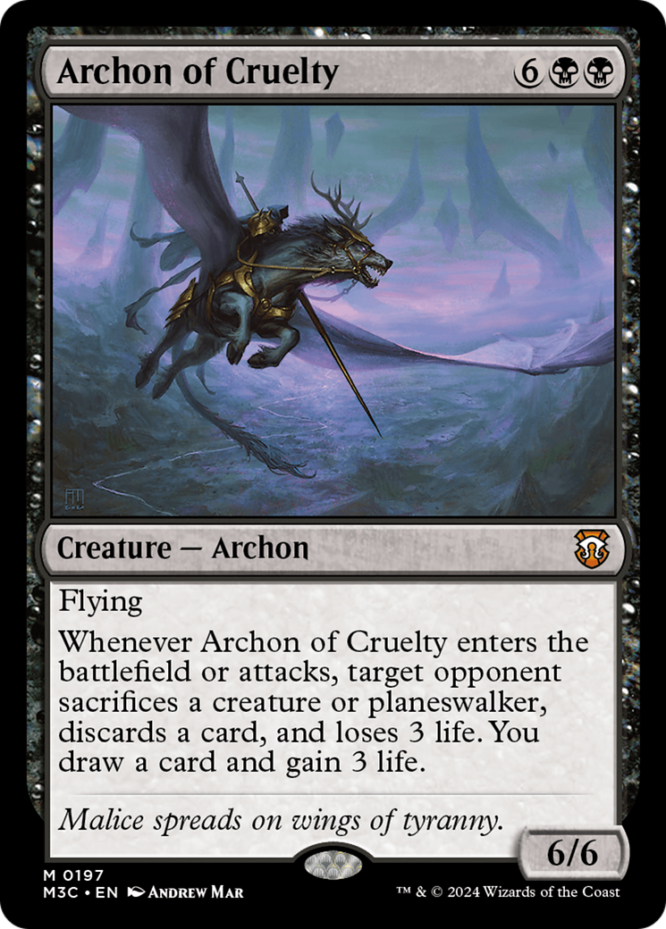 Archon of Cruelty (Ripple Foil) [Modern Horizons 3 Commander] | Mindsight Gaming