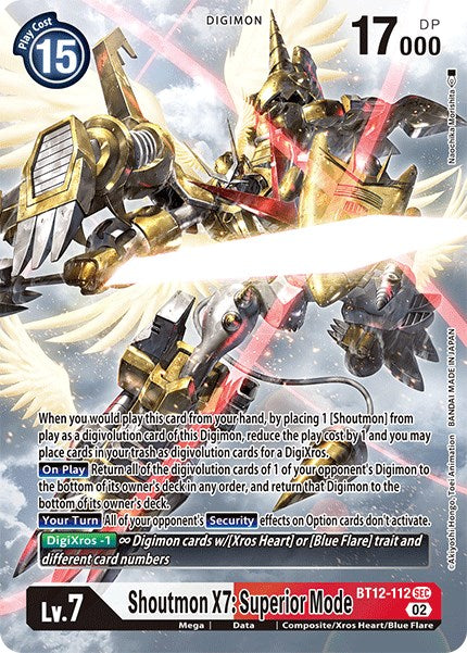 Shoutmon X7: Superior Mode [BT12-112] (Alternate Art) [Across Time] | Mindsight Gaming