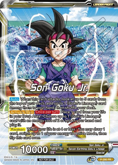 Son Goku Jr. // SS Son Goku Jr., Scion of the Lineage (Gold Stamped) (P-290) [Promotion Cards] | Mindsight Gaming