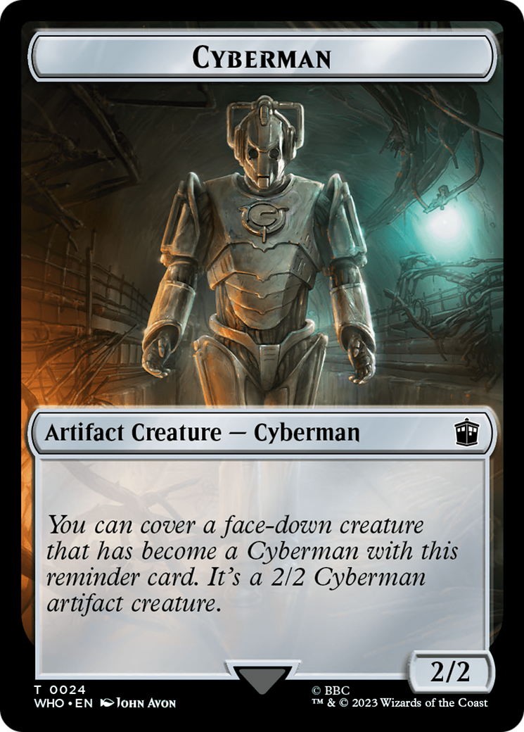 Alien Rhino // Cyberman Double-Sided Token [Doctor Who Tokens] | Mindsight Gaming