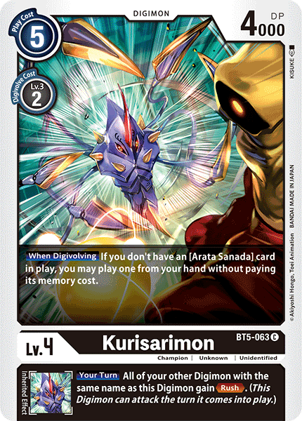 Kurisarimon [BT5-063] [Battle of Omni] | Mindsight Gaming